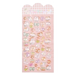 Медведь ПВХ и наклейки с изображениями животных, мультфильм наклейки, с эпоксидной смолой, медведь, 10~20x10~20 мм