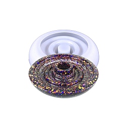 Плоский Круглый Подсвечники своими руками силиконовые формы, формы для литья бетона из смолы и гипса, плоско-круглые, 141x31 мм, внутренний диаметр: 93 мм