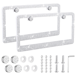 Белый Рамки для номерных знаков из акрила и АБС-пластика, держатель рамки номерных знаков, для авто-грузовика, прямоугольные, белые, 313x159x8.5 мм