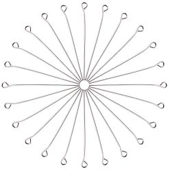 Нержавеющая Сталь Цвет 304 штыри из нержавеющей стали, цвет нержавеющей стали, 40x0.6 мм, отверстия: 2 мм, 100 шт / коробка