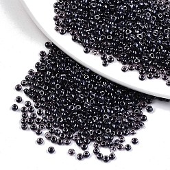 Черный 8/0 стакан бисер, прозрачный внутри цвета блеск, круглое отверстие, круглые, чёрные, 8/0, 3~4x2~3 мм, отверстия: 0.8 мм, около 15000 шт / мешок