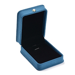 Cornflower Blue Imitation Leather Pendant Gift Boxes, with Acrylic Pearl, for Wedding, Jewelry Storage Case, Rectangle, Cornflower Blue, 4x3x1-1/2 inch(10x7.6x3.9cm)
