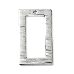 Platine Crémaillère pendentifs en alliage placage, rectangle, platine, 32x18x1.2mm, Trou: 1.4mm