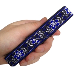 Синий 6.8m жаккардовая лента с цветочным рисунком в этническом стиле из полиэстера, синие, 3/4 дюйм (20 мм), около 7.44 ярдов (6.8 м) / рулон