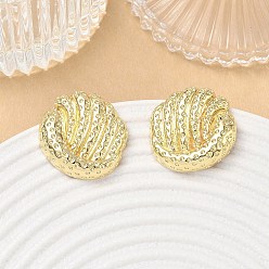 Real 14K Gold Plated Brass Stud Earrings, Shell Shape, Real 14K Gold Plated, 27x25mm