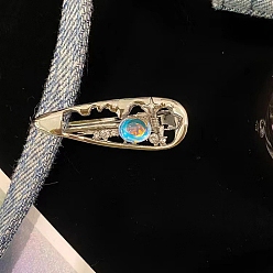 Teardrop Заколки для волос из стекла аллигатора, аксессуары для волос для женщин и девочек, слеза, 40 мм