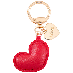 Красный 1брелок в форме сердца из искусственной кожи, красные, 1 PC