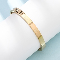 Настоящее золото 18K 304 женские шарнирные браслеты из нержавеющей стали, ионное покрытие (ip), долговечный, реальный 18 k позолоченный, 1/4 дюйм (0.6 см), внутренний диаметр: 2-3/8 дюйм (5.9 см)
