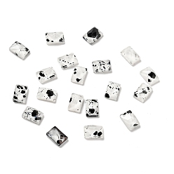 Clear Spot Pattern Resin Cabochons, Nail Art Decoration Accessories, Rectangle, Clear, 6x4x2mm