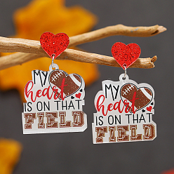 Красный Серьги-гвоздики из акрила с леопардовым принтом в виде сердца для матери и ребенка, красные