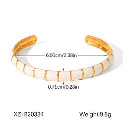 Настоящее золото 18K 304 эмалированные браслеты-манжеты из нержавеющей стали для женщин, реальный 18 k позолоченный, 1/4 дюйм (0.71 см), внутренний диаметр: 2-3/8 дюйм (6.06 см)