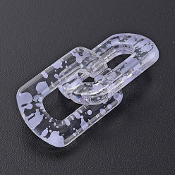 Lilac Transparent Acrylic Linking Rings, Quick Link Connectors, for Cable Chains Making, Twist Oval, Lilac, 30.5x20.5x4mm, Inner Diameter: 8x18mm