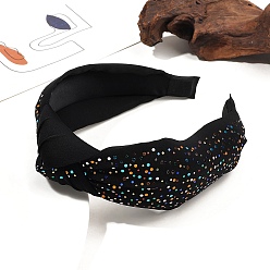 Черный Тканевые резинки для волос с пайетками, аксессуары для волос для женщин и девочек, чёрные, 170x125x30 мм