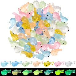 (52) Непрозрачная лаванда 70шт. 7 цвета светящиеся прозрачные смоляные украшения в виде акул, микроландшафтные украшения, светится в темноте, разноцветные, 20x13x9 мм, 10 шт / цвет