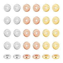 Gemischte Farbe Messing-Abstandshalterkugeln, Flachrund, Gemischte Farbe, 6x2 mm, Bohrung: 2 mm, 3 Farben, 50 Stk. je Farbe, 150 Stück