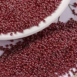 (RR425) Opaque Cadillac Red Luster MIYUKI Round Rocailles Beads, Japanese Seed Beads, (RR425) Opaque Cadillac Red Luster, 15/0, 1.5mm, Hole: 0.7mm, about 5555pcs/bottle, 10g/bottle