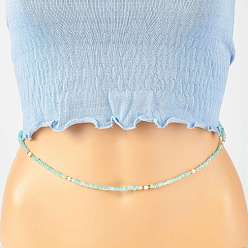 Аква Летние украшения талия из бисера, цепочка для тела из стеклянных бусин, бикини украшения для женщины девушки, вода, 31.5 дюйм (80 см)