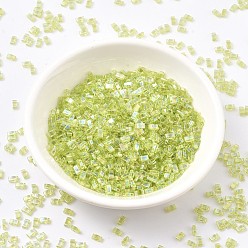 (HTL258) Transparent Chartreuse AB Миюки половина бусины тила, японский бисер, 2 отверстие, (htl 258) прозрачный шрифт ab, 5x2.3x1.9 мм, Отверстие: 0.8 мм, о 250 шт / бутылка, 10 г / бутылка