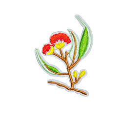 Colorful Computerized Embroidery Cloth Iron on/Sew on Patches, Costume Accessories, Appliques, Flower, Colorful, 57x51mm