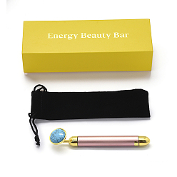 Synthetic Turquoise Synthetic Turquoise Electric Massage Sticks, Massage Wand (No Battery), Fit for AA Battery, with Zinc Alloy Finding, Massage Tools, with Box, 155x16mm