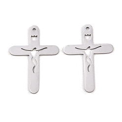 Нержавеющая Сталь Цвет 201 подвески из нержавеющей стали, крест прелести, цвет нержавеющей стали, 30x21x1 мм, отверстие : 1.5 мм