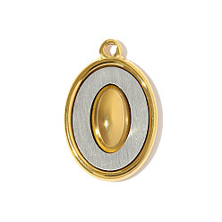 Позолоченный и Цвет Нержавейки 304 подвески из нержавеющей стали, овальные амулеты, зеркальная полировка, ионное покрытие (ip), настоящее золото и нержавеющая сталь, 24x16 мм
