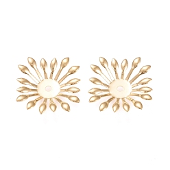 Золотой 304 из нержавеющей стали шарик крышки, многоцветные, цветок, золотые, 25x25x4 мм, отверстие : 2 мм