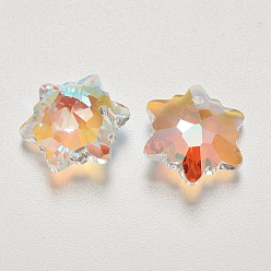 Солнечный Свет K 9 подвески из стеклянного горного хрусталя, имитация австрийский хрусталь, граненые, снежинка, солнечный свет, 30x10.5 мм, отверстие : 1.6 мм