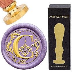 Letter C Латунные восковые печати с деревянной ручкой, для diy scrapbooking, буква С, 25 мм