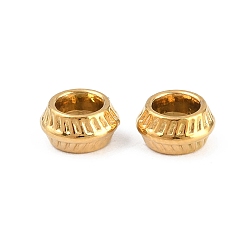 Плоский Круглый 304 из нержавеющей стали бусы, реальный 18 k позолоченный, ионное покрытие (ip), плоско-круглые, 7x4 мм, отверстие : 4 мм