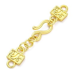 Настоящее золото 18K Латуни крюка и S-крючок застежки, без кадмия, без никеля и без свинца, прямоугольные, реальный 18 k позолоченный, 44 мм