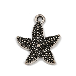 Морская звезда Сплавочные подвески тибетского стиля, очарование серии океан, античное серебро, морская звезда, 23x19x3 мм, отверстие : 1.8 мм
