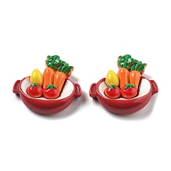 Food Симпатичная мини-серия еды из смоляных кабошонов, томатный хот-пот, 26.5x30.5x9 мм