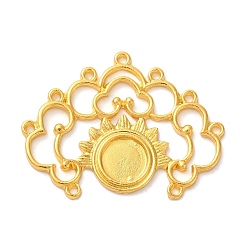 Золотой Стойка металлизированный сплав кабошон соединитель настройки, цветок, золотые, 34.5x45x2 мм, отверстие : 1.6 мм, Поднос:10мм в диаметре.