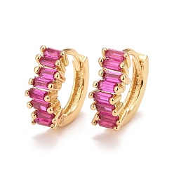 Камелия Прямоугольные серьги-кольца с кубическим цирконием, серьги на петлях из настоящей позолоченной латуни 18k для женщин, без свинца и без кадмия, камелия, 13x12x5 мм, штифты : 1 мм