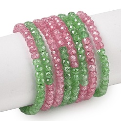 Разноцветный Прозрачный градиент цвета нити циркония, сегментированные разноцветные бусины, граненые, рондель, красочный, 3x2 мм, отверстие : 0.6 мм, о 200шт / цепи, 15.79'' (40.1 см)