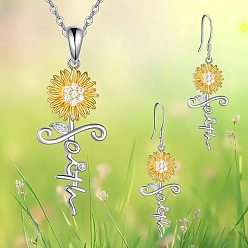 Цветок Комплекты из ожерелий с подвесками и серег-гвоздиков из сплава, платина, цветок, 470 мм