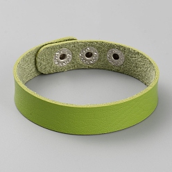 Желто-Зеленый Простой браслет из искусственной кожи с пряжками, желто-зеленый, 8-5/8 дюйм (21.9 см)