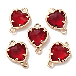 Светло-сиамский K9 подвески для стеклянных разъемов, Сердечники с фурнитурой из латуни золотистого цвета, без никеля , Light Siam, 14x10x4.5 мм, отверстие : 1.2 мм