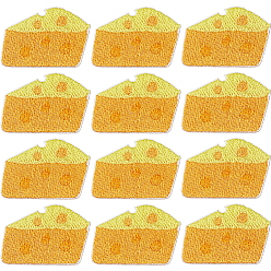 Оранжевый 12 шт. заплатки из полиэфирной ткани, сыр, оранжевые, 30x41x1.5 мм