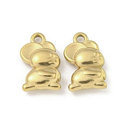 Настоящее золото 18K Ионное покрытие (ip) 304 брелоки из нержавеющей стали, мышь очарование, реальный 18 k позолоченный, 14x9x3.5 мм, отверстие : 1.5 мм