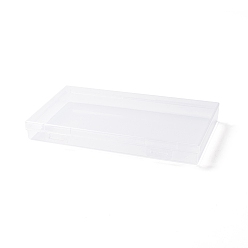 WhiteSmoke Flat Transparent Plastic Boxes, for Jewelry Storage, Rectangle, WhiteSmoke, 10.9x19.2x2.3cm