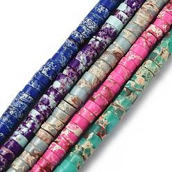 (52) Непрозрачная лаванда Синтетические имперские нитки из бисера яшмы, окрашенные, Плоский круглый / диск, Heishi бусы, разноцветные, 8x4 мм, отверстие : 1.2 мм, около 86 шт / нитка, 15.16 дюйм (38.5 см)