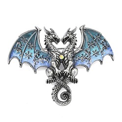Античное Серебро Эмалевые булавки птерозавров, булавки из сплава для лацканов одежды рюкзака, античное серебро, 57x76 мм