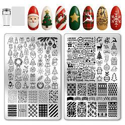 Mixed Shapes 304 шаблоны для дизайна ногтей из нержавеющей стали своими руками, шаблонный инструмент, разнообразные, 14.5x9.5 см, 2 шт / комплект