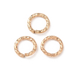 Real 14K Gold Filled 1/20 14k открытые соединительные кольца с золотым покрытием, круглый отрезок, покрытый желтым золотом, алмазная огранка витая, real 14 k золото заполнено, 5x0.76 мм, внутренний диаметр: 3.5 мм