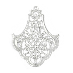 Платина Железные подвески-капли, платина, 53.5x39x1 мм, отверстие : 2 мм