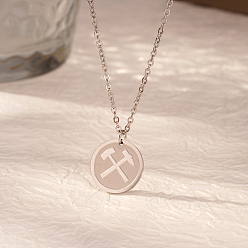 Нержавеющая Сталь Цвет Стильное 304 ожерелье с подвеской в виде топора викингов из нержавеющей стали для ежедневного ношения женщинами, цвет нержавеющей стали, 17.72 дюйм (45 см)