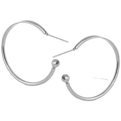 Серебро 304 минималистичные серьги-гвоздики в форме буквы С из нержавеющей стали, серебряные, 30x32 мм