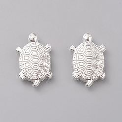 Серебро Сплав цинка кабошонов, для наполнения кристаллами эпоксидной смолы, черепаха, серебряный цвет гальваническим, 16x10x2 мм